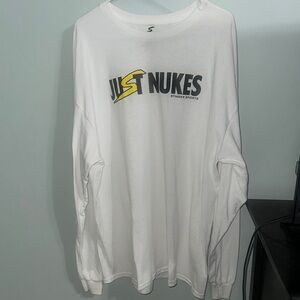 Just nukes stinger sports apparel size XL Men's White Long Sleeve Tee